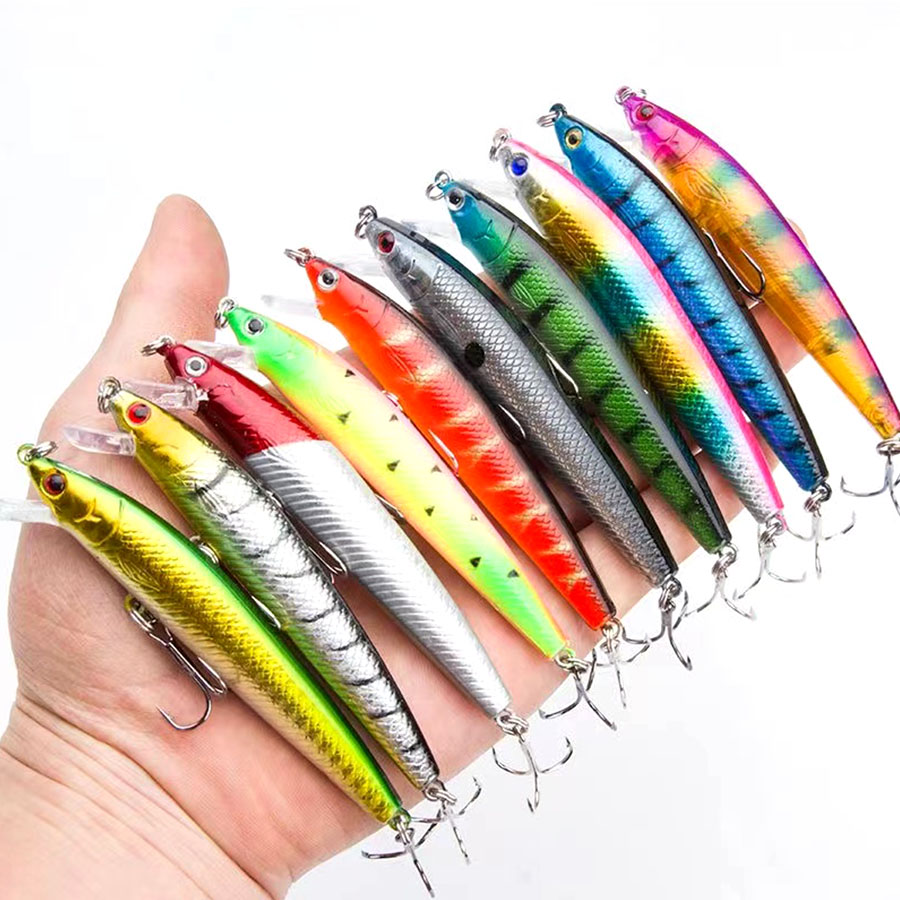 10PCS Jerkbait Minnow Swimbait - Fishing Lure Spinnerbait ulasan dan harga