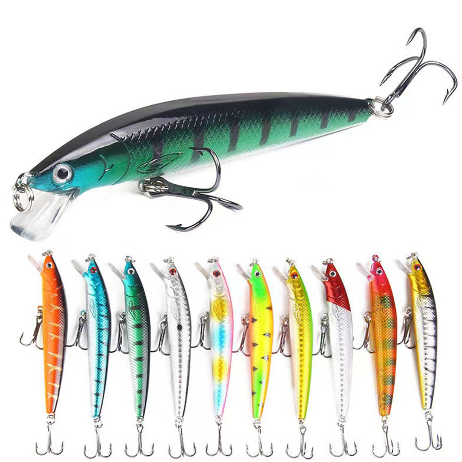 10PCS Jerkbait Minnow Swimbait - Fishing Lure Spinnerbait ulasan dan harga