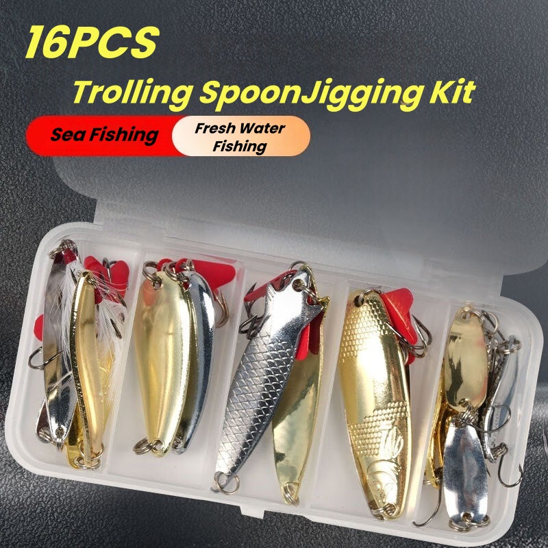 Fishing Lure Kit 16 Pcs Sets T - Fishing Lure Spinnerbait ulasan dan harga